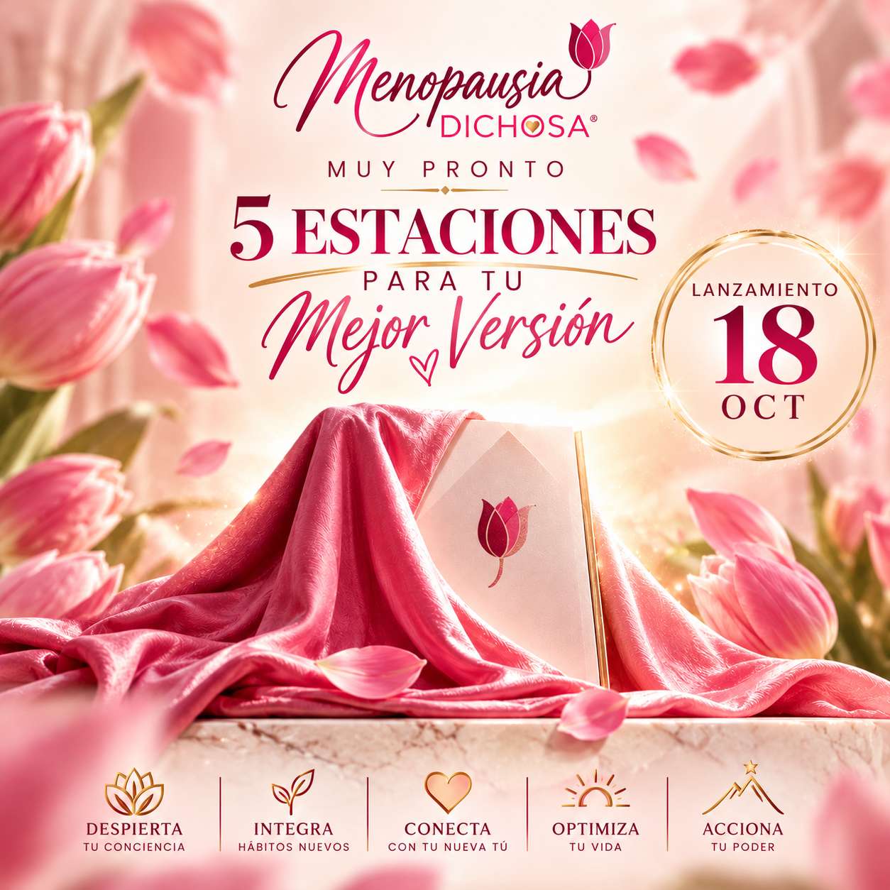 Lanzamiento del libro Menopausia Dichosa: 5 estaciones para tu mejor versión, 18 de octubre